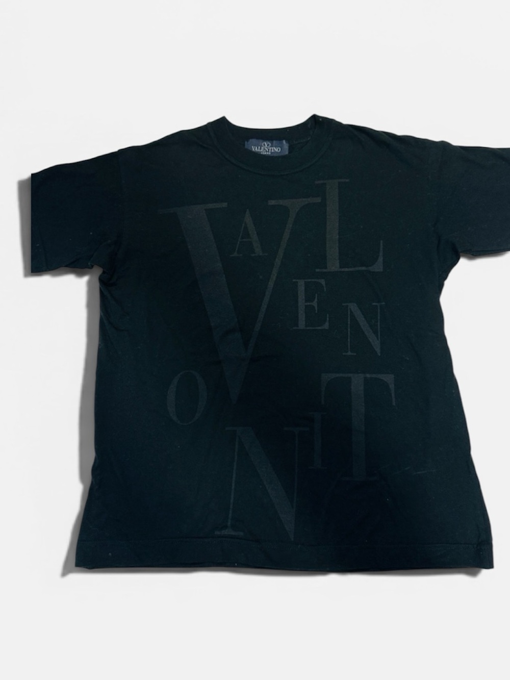 Valentino Cotton Black Tonal Logo Short Sleeve Tee Unisex Mens S Womens M
